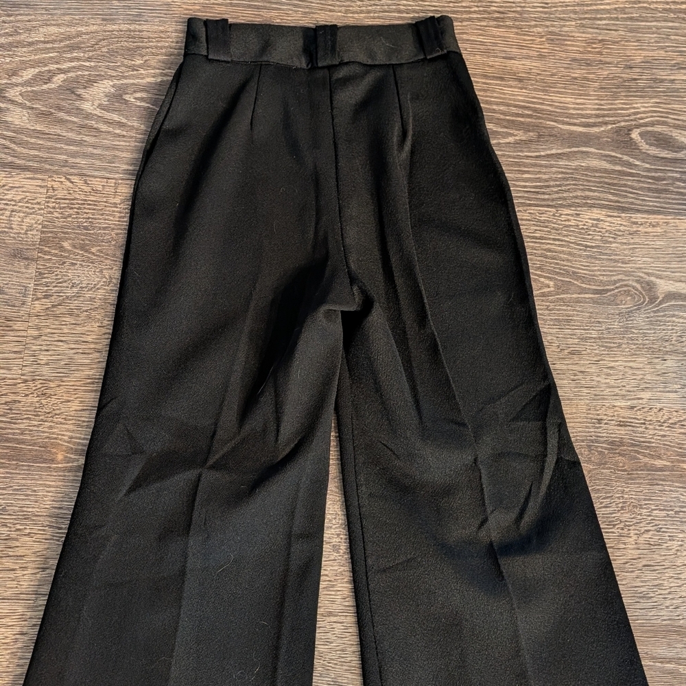 vintage HIGH WAIST WIDE LEG PANTS black trousers XS - Picture 5 of 6